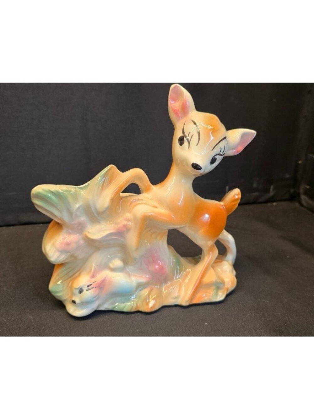Vintage 1940s Bambi & Thumper Walt Disney Productions Ceramic Planter